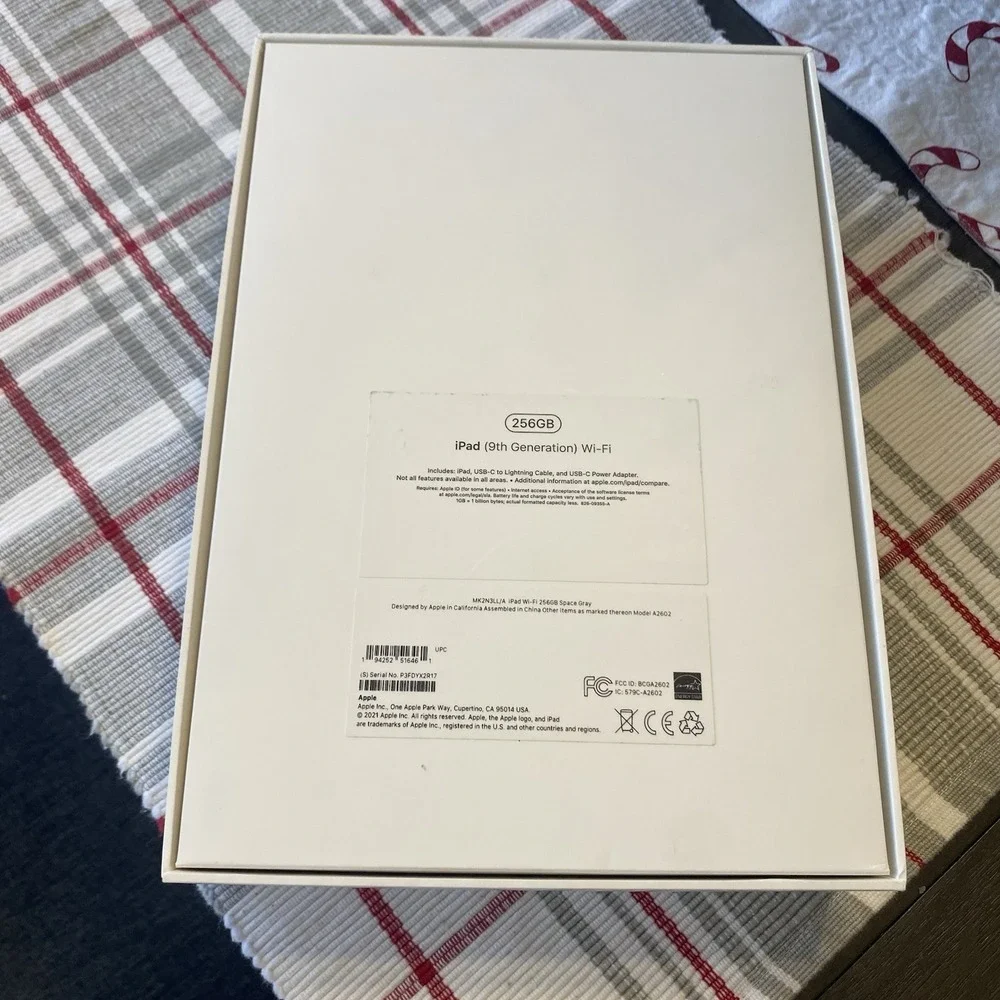 EMPTY BOX ONLY Apple iPad 9th Generation‎ A2602 Wi-Fi 256GB 10.2 Space Gray